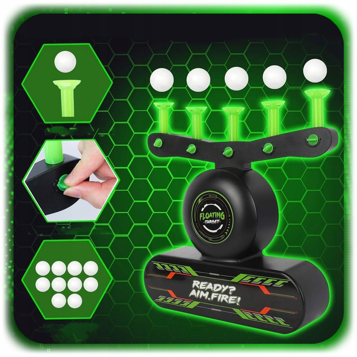 STRZELANIE DO CELU GRA PISTOLET + LATAJĄCE PIŁKI PREZENT DLA 6 7 8 9 LATKA