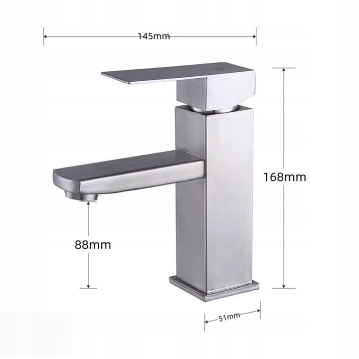 BATERIA ŁAZIENKOWA STOJĄCA UMYWALKOWA KRAN DO UMYWALKI ZLEWU CHROMOWA NISKA