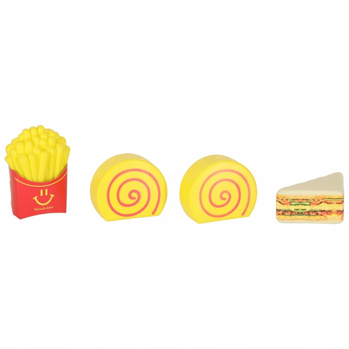 ZABAWKOWE JEDZENIE AKCESORIA DO KUCHNI DLA DZIECI PLASTIKOWE ZESTAW 56 EL.