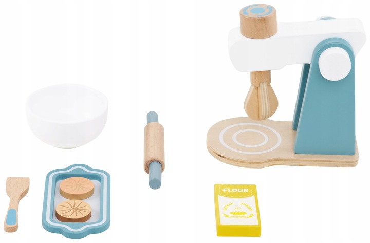 Zabawka Edukacyjna DREWNIANY MIKSER BLENDER ROBOT KUCHENNY DLA DZIECI 3+