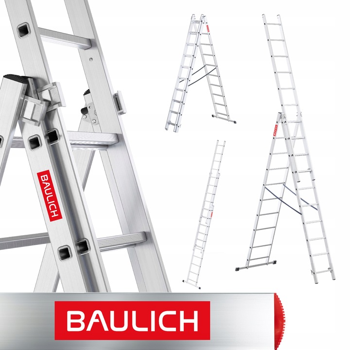 Drabina aluminiowa 3x10 stopni wielofunkcyjna produkt POLSKI hak GRATIS