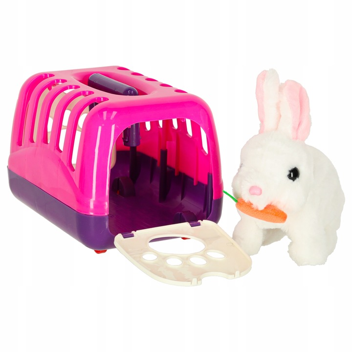 ZABAWKA INTERAKTYWNA PLUSZOWY KRÓLIK Z MARCHEWKĄ CHODZI I RUSZA USZAMI