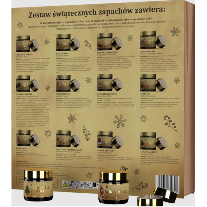 HISKIN Christmas Story Kalendarz Adwentowy 12 Świece Sojowe 30ml 12 TeaLigt