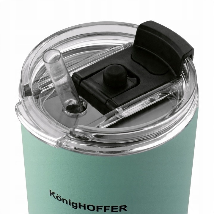 KUBEK TERMICZNY ze słomką PRÓŻNIOWY Konighoffer Davos 420 ml zielony