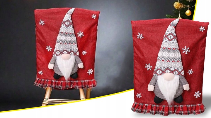 4x ŚWIĄTECZNY STROIK NA KRZESŁO OPARCIE ŚWIĘTA SKRZAT KRASNAL MIKOŁAJ