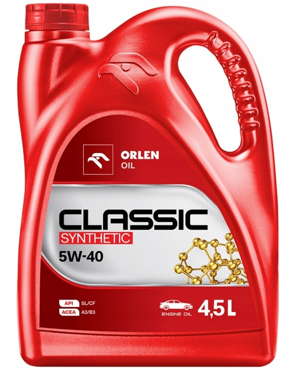 OLEJ ORLEN CLASSIC SYNTHETIC 5W40 4,5L | API SL SJ CF ACEA A3/B3 | 229.1