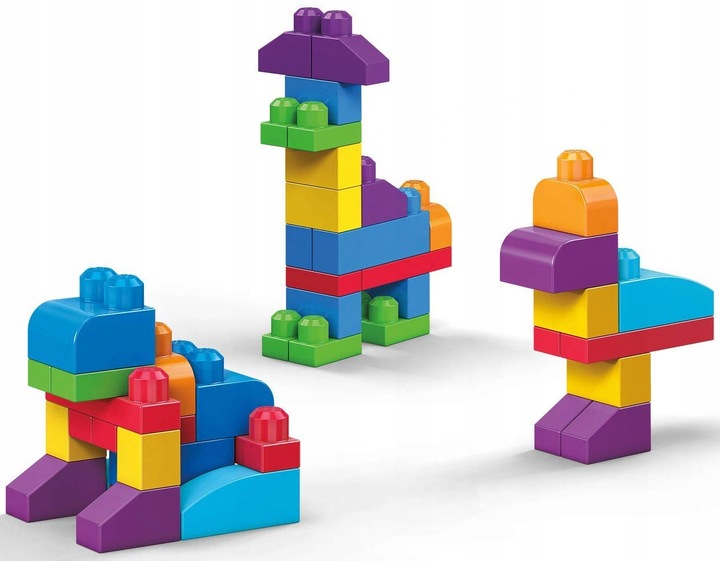 MEGA BLOKS KLOCKI 80 elementów ,duże klocki w torbie DCH63 dla dzieci +12m
