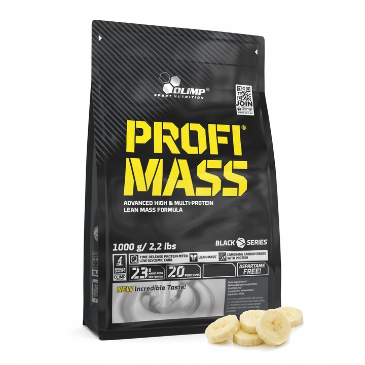 OLIMP PROFI MASS 1kg BIAŁKO WHEY WĘGLOWODANY WPC BULK WITAMINY