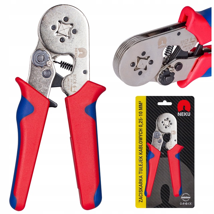 Zaciskarka do Tulejek Praska do Kabli Konektorów Końcówek 0,25-10mm2 NEKU
