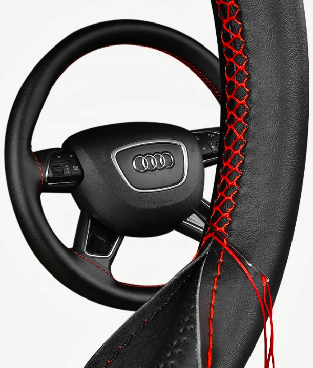 SKÓRZANY POKROWIEC na kierownice SKÓRA nakładka OCHRONNA ZE SKRÓRY OBSZYCIE