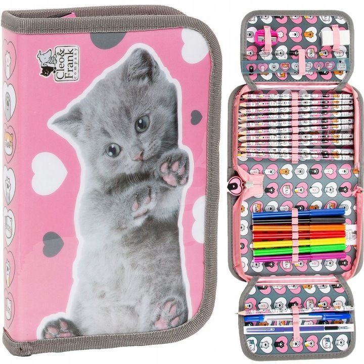 TORNISTER SZKOLNY DLA DZIEWCZYNKI Z KOTKAMI CLEO & FRANK KOTKI 3 części