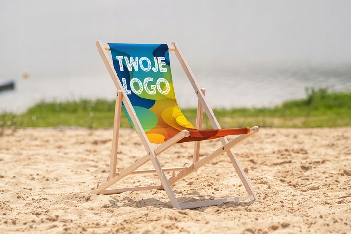 LEŻAK OGRODOWY DREWNIANY BUKOWY TWÓJ WZÓR TWÓJA GRAFIKA TWOJE LOGO FIRMY