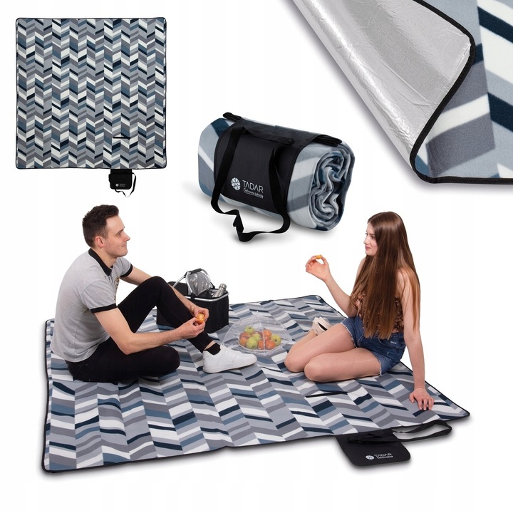 KOC PLAŻOWY Piknikowy z IZOLACJĄ Mata Polarowy DUŻY Tadar 200 x 200 cm