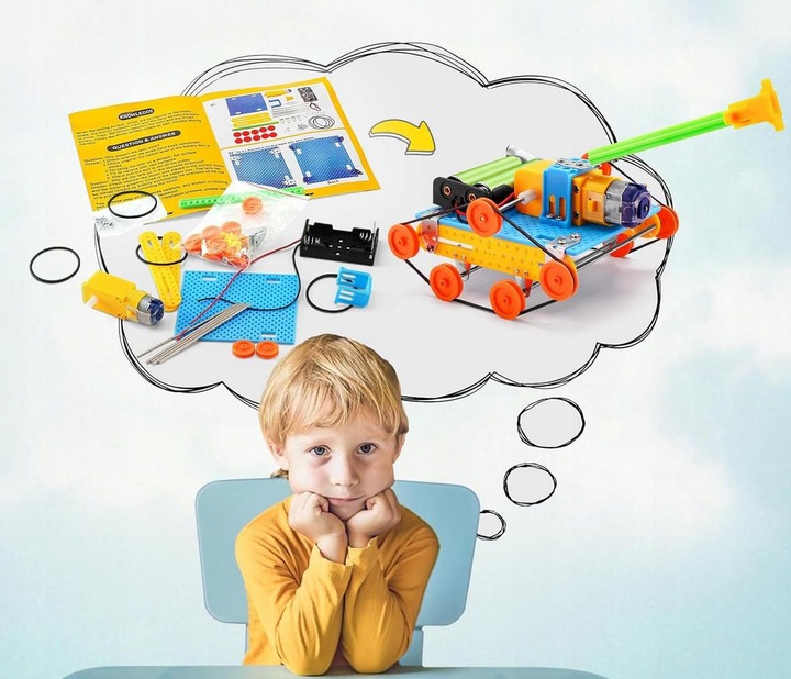 ZESTAW MAŁY ELEKTRONIK EKSPERYMENTY ZABAWKA ROBOT SAMOCHÓD ELEKTRYK NAUKA