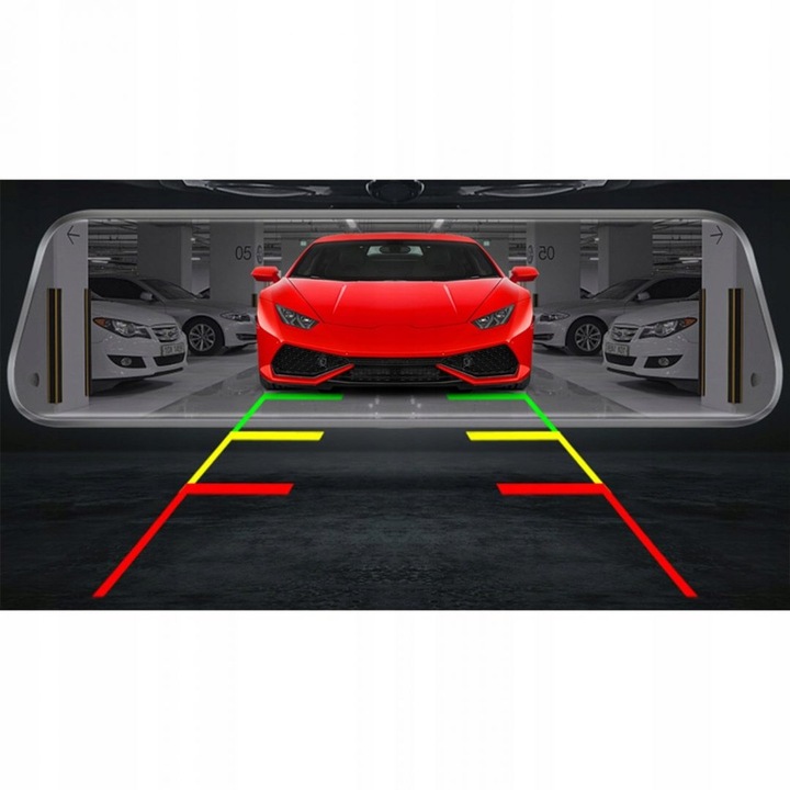 KAMERA DO SAMOCHODU 2w1 PRZÓD TYŁ REJESTRATOR JAZDY W LUSTERKU WIDEO FULLHD