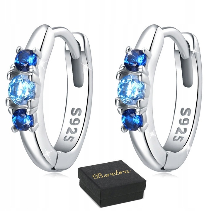 Kolczyki Srebrne PRÓBA 925 KOŁA OBRĘCZE SREBRO Kółka z Cyrkoniami Damskie