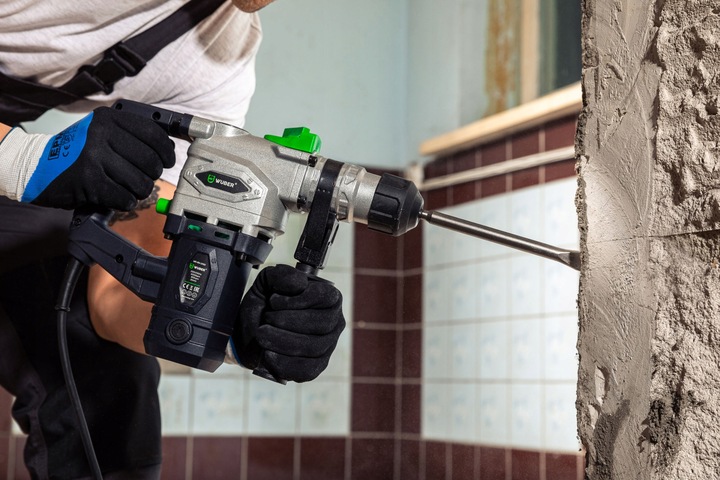 WIERTARKA MŁOTOWIERTARKA MŁOT UDAROWY MOCNA SDS+ WIERTŁA SZPICAK PRZECINAK