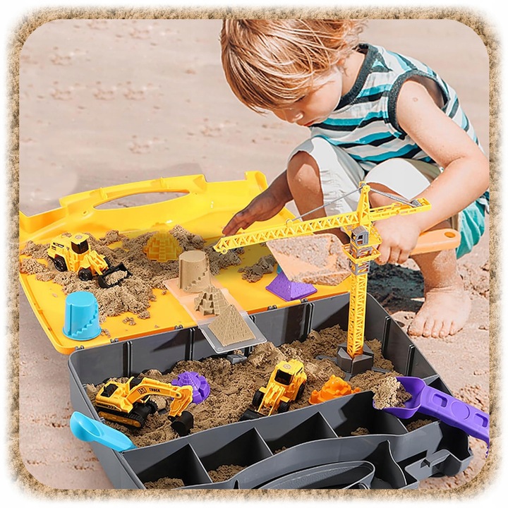 PIASEK KINETYCZNY POJAZDY BUDOWLANE DUŻY ZESTAW XXL DLA DZIECI PIASKOWNICA