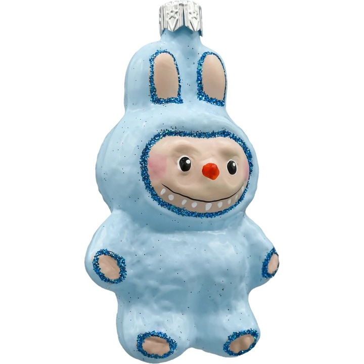 Bombka choinkowa ręcznie malowana - Labubu: błękitne