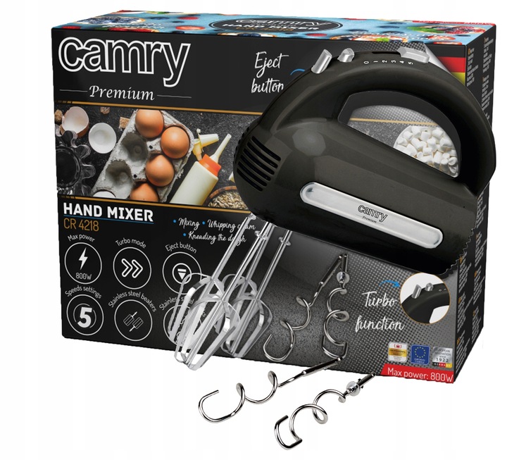 MIKSER RĘCZNY ROBOT KUCHENNY 800W 5 BIEGÓW TURBO