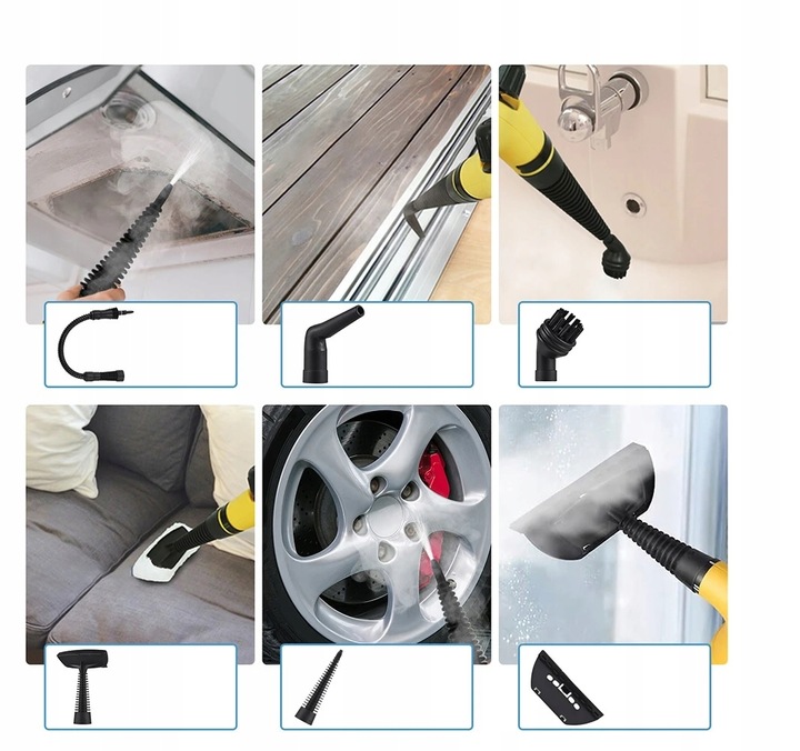 MYJKA PAROWA Czyścik Okien Steamer Parownica 1050W 3,5bar + 10 akcesoriów