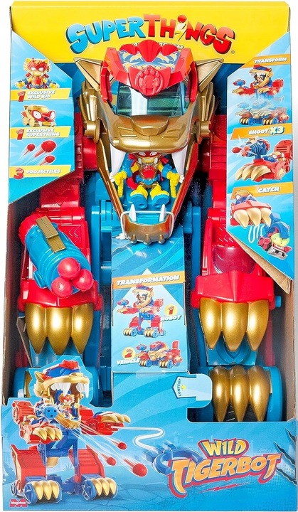 Zestaw Magicbox SuperThings Wild Tigerbot transformer zmienia się w pojazd