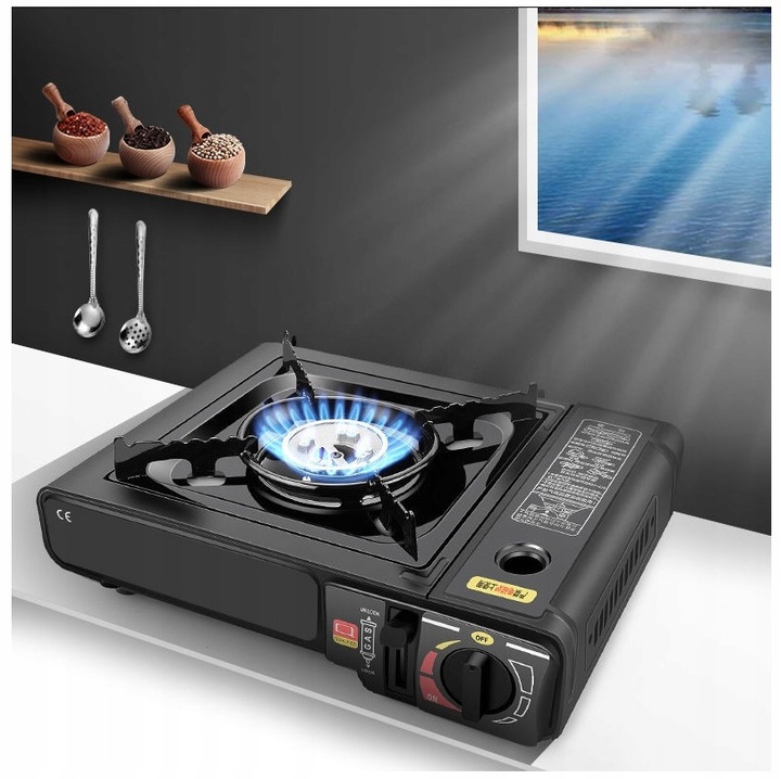 Kuchenka turystyczna palnik przenośna polowa 4x kartusz gazowy Interglobus