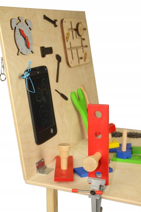 Drewn warsztat majsterkowicz tablet kłódka skrzynka 24 elementy + IMADŁO !!