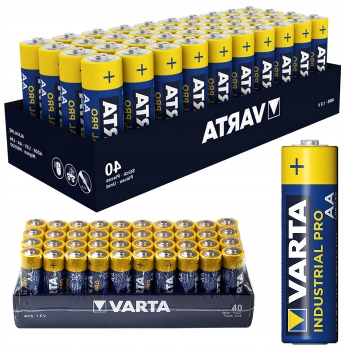40x LR6 VARTA 1,5V BATERIA INDUSTRIAL PALUSZKI AA