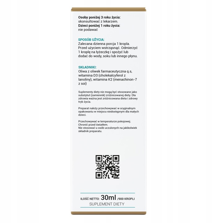 WITAMINA K2 MK-7 + D3 FORTE DLA DZIECI KROPLE 30ml