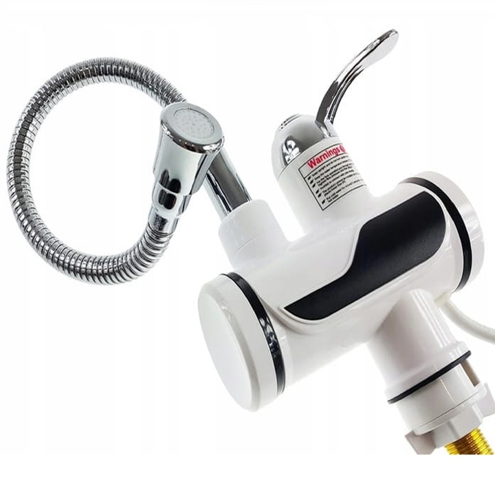 PRZEPŁYWOWY PODGRZEWACZ WODY FLEX ELEKTRYCZNY LCD KUCHENNY Z GIĘTKIM KRANEM