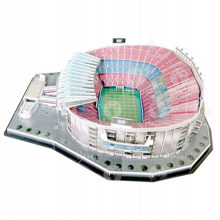 Stadion piłkarski CAMP NOU FC Barcelona Puzzle 3D 69 el + GRATIS FIGURKA