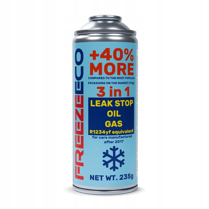 ZESTAW DO NABIJANIA Klimatyzacji 3w1 Czynnik R1234yf Olej Uszczelniacz +40%