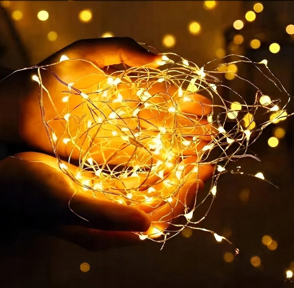 ŚWIATEŁKA LED LAMPKI CHOINKOWE MIKRO DRUCIKI Z BATERIAMI ŚWIĄTECZNY STROIK