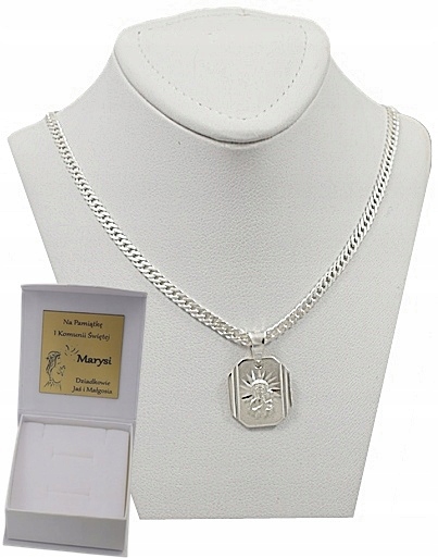Łańcuszek Srebrny Rombo 3,00 mm z Medalikiem pr 925 Grawer Gratis