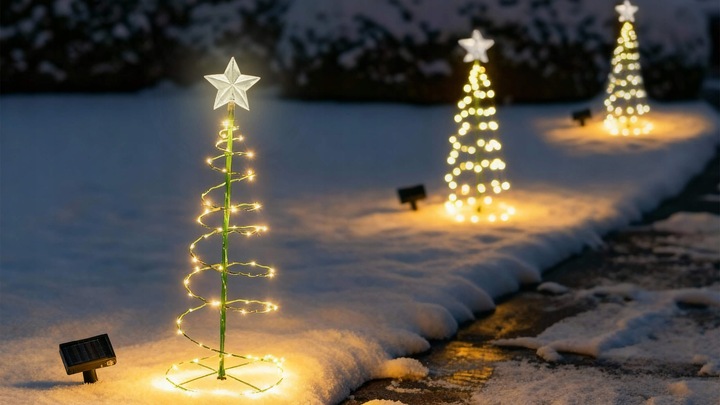 Choinka led lampki zewnętrzne ozdoba świetlna świąteczna do ogrodu 80 cm