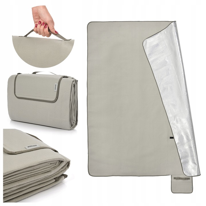 KOC PIKNIKOWY PLAŻOWY Z IZOLACJĄ ALU METEOR DUŻY XL 175x200 ALU 3 warstwy