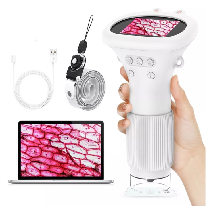 MIKROSKOP CYFROWY KIESZONKOWY OPTYCZNY EKRAN LCD LED ZESTAW Z KAMERA 1000X