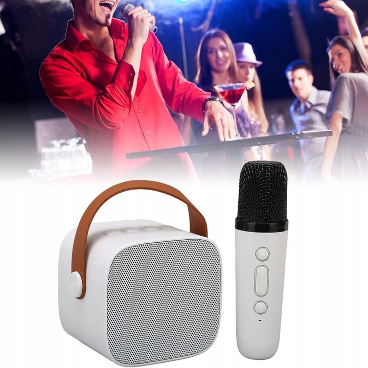 ZESTAW DO KARAOKE BEZPRZEWODOWY MINI GŁOŚNIK BLUETOOTH MIKROFON DLA DZIECI