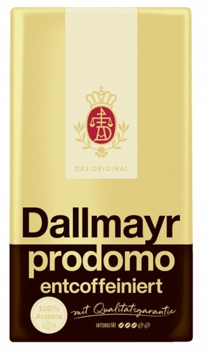 Dallmayr Prodomo Entcof. bezkofeinowa kawa mielona 500g Import z Niemiec