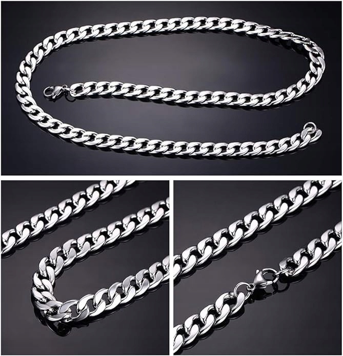 ELEGANCKI Łańcuszek Męski Srebrny Łańcuch Pancerka TYTANOWY + GRATIS