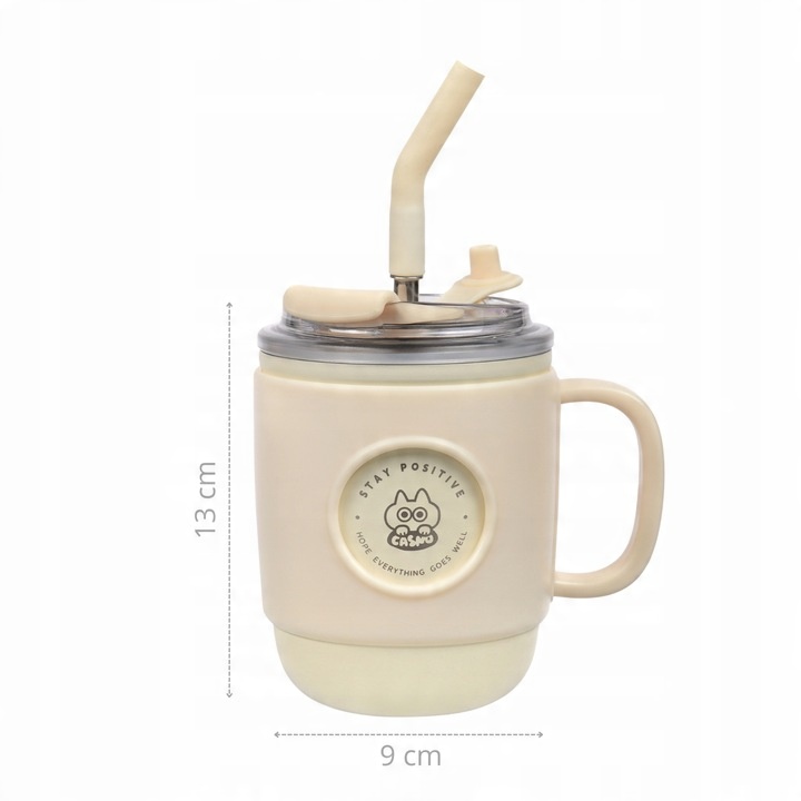 Kubek Termiczny ze Słomką Casno Booker 450 ml Biały