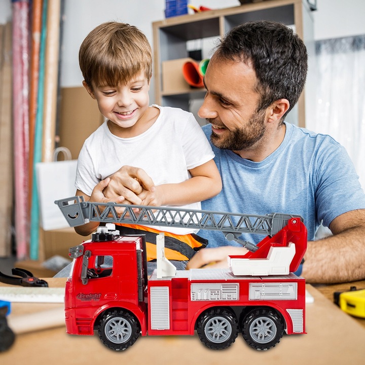 STRAŻ POŻARNA WÓZ STRAŻACKI Z DRABINĄ AUTO SAMOCHÓD INTERAKTYWNY DŹWIĘK