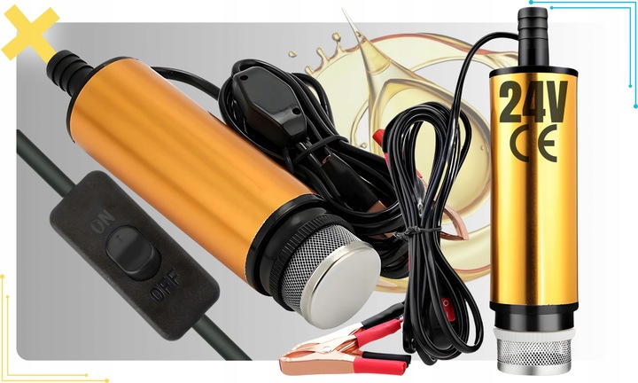 DUŻA POMPKA POMPA DO SPUSZCZANIA PALIWA ROPY OLEJU WODY ELEKTRYCZNA 24V