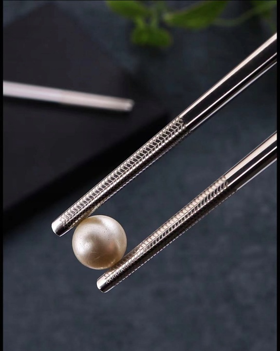 Pałeczki PREMIUM stal nierdzewna 5 par SREBRNE (11451)