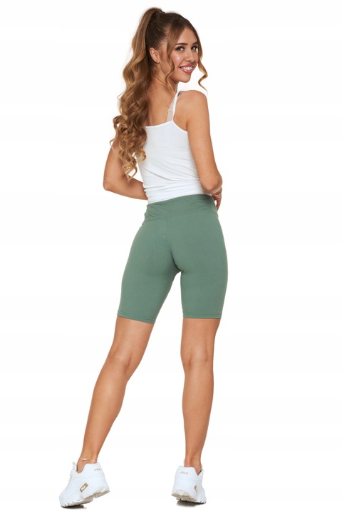 Moraj Prążkowane Legginsy Kolarki z Wysokim Stanem 850-013 Zielony L/XL