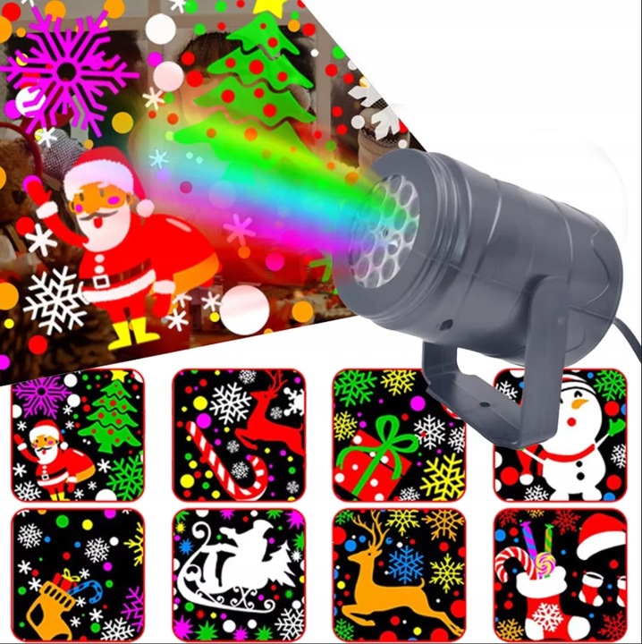 Projektor laserowy świąteczny led rzutnik wewnętrzny i zewnętrzny PREZENT