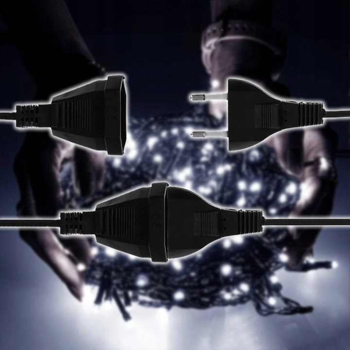 LAMPKI CHOINKOWE 300 LED BIAŁE ZIMNE 22M PROGRAMATOR ŚWIATEŁKA ŁAŃCUCH