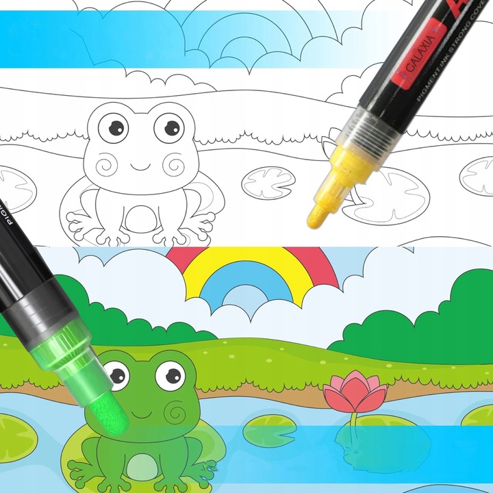 MARKERY AKRYLOWE ZESTAW 36 SZT Pisaki Flamastry Mazaki WODOODPORNE Z FARBĄ