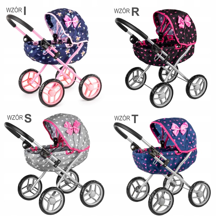 KINDERPLAY WÓZEK DLA LALEK GŁĘBOKI GONDOLA SKŁADANY DASZEK